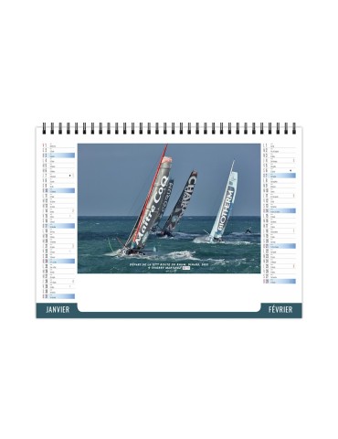 Calendrier chevalet de bureau 2027 TRIMARAN personnalisé 2