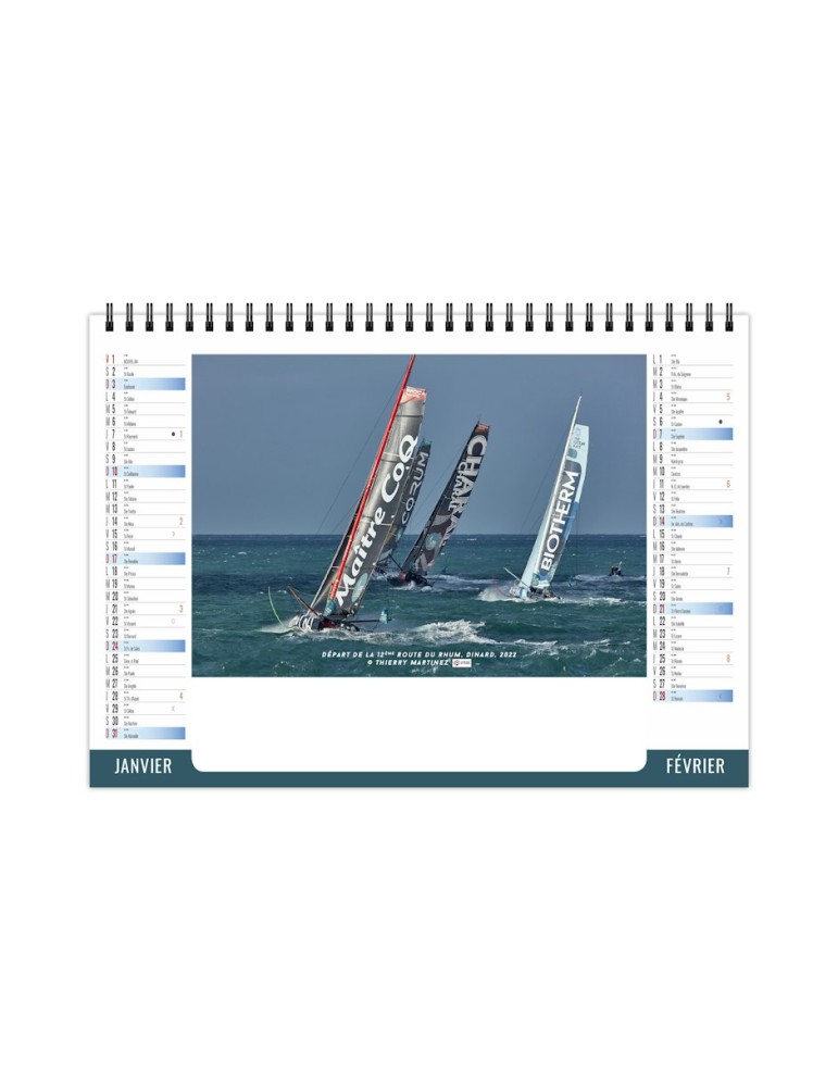Calendrier chevalet de bureau 2027 TRIMARAN personnalisé