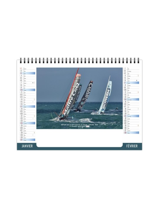 Calendrier chevalet de bureau 2027 TRIMARAN personnalisé