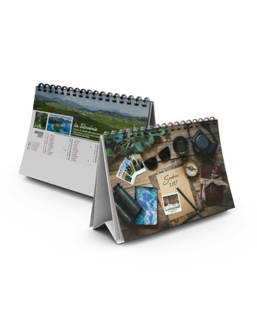 Calendrier chevalet de bureau 2027 SENTIERS personnalisé