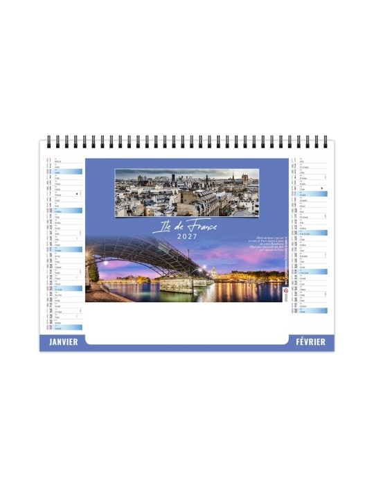Calendrier chevalet de bureau 2027 PAYSAGES FRANÇAIS