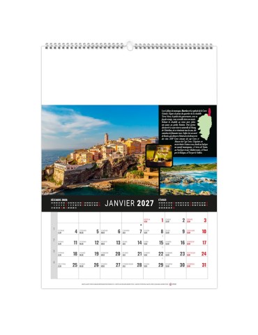 Calendrier mural 2027 personnalisé MAQUIS