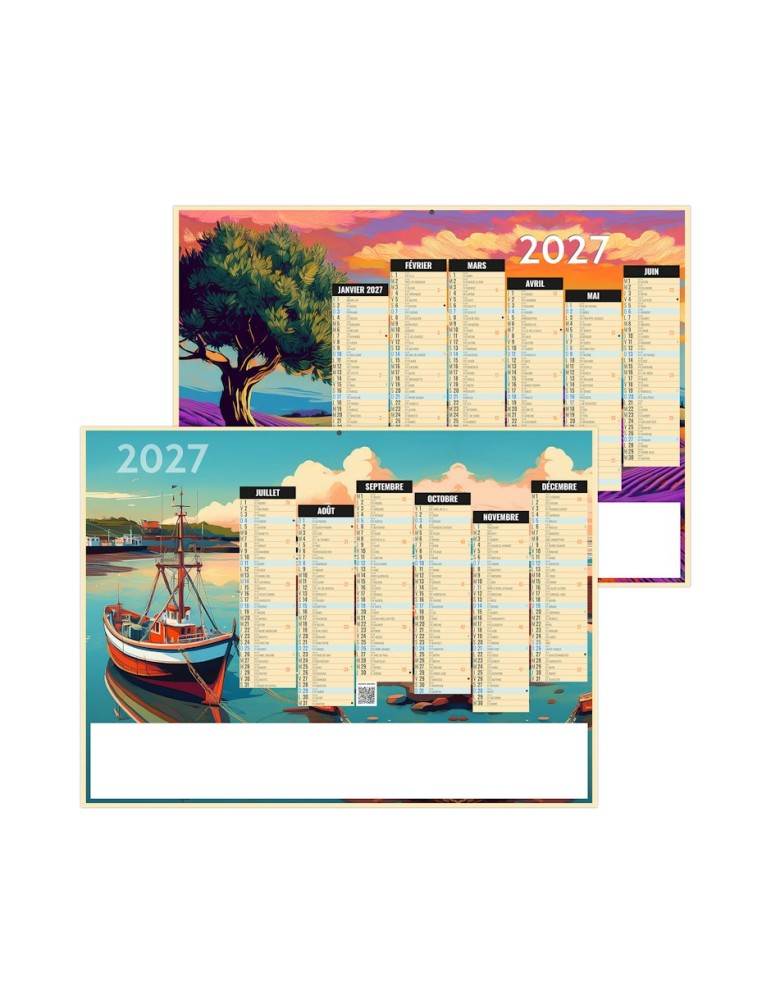 Calendrier bancaire 2027 personnalisé PICTURAL
