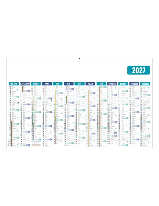 Calendrier bancaire 2027 ECOMAX personnalisable