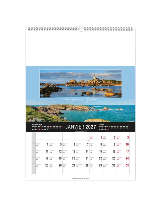 Calendrier mural 2027 ÉTENDU personnalisable