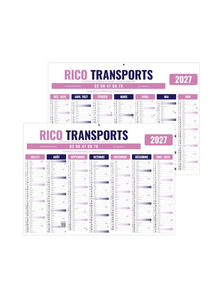 Calendrier bancaire GAMECO 2027 à personnaliser