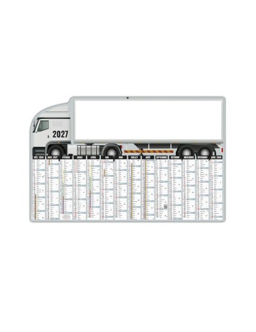 Calendrier bancaire CAMION 2027 illustré personnalisable