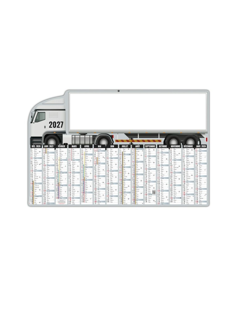 Calendrier bancaire CAMION 2027 illustré personnalisable