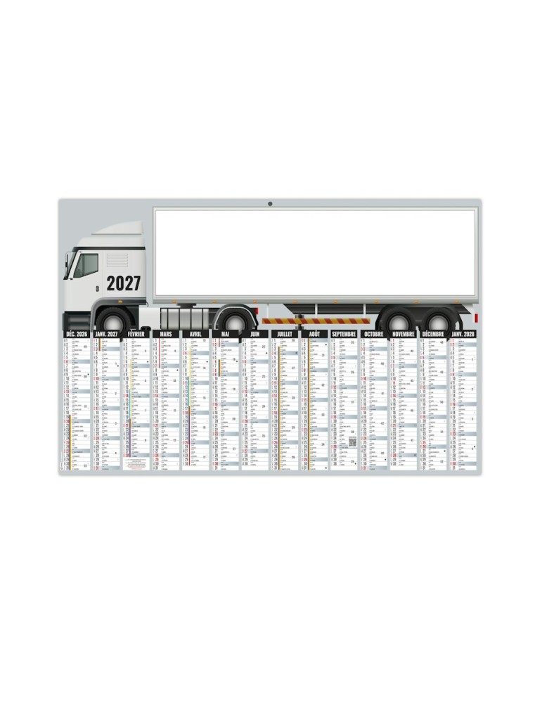 Calendrier bancaire CAMION 2027 illustré personnalisable