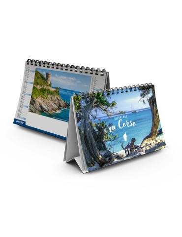 Calendrier chevalet Bienvenue en Corse 2027 personnalisé