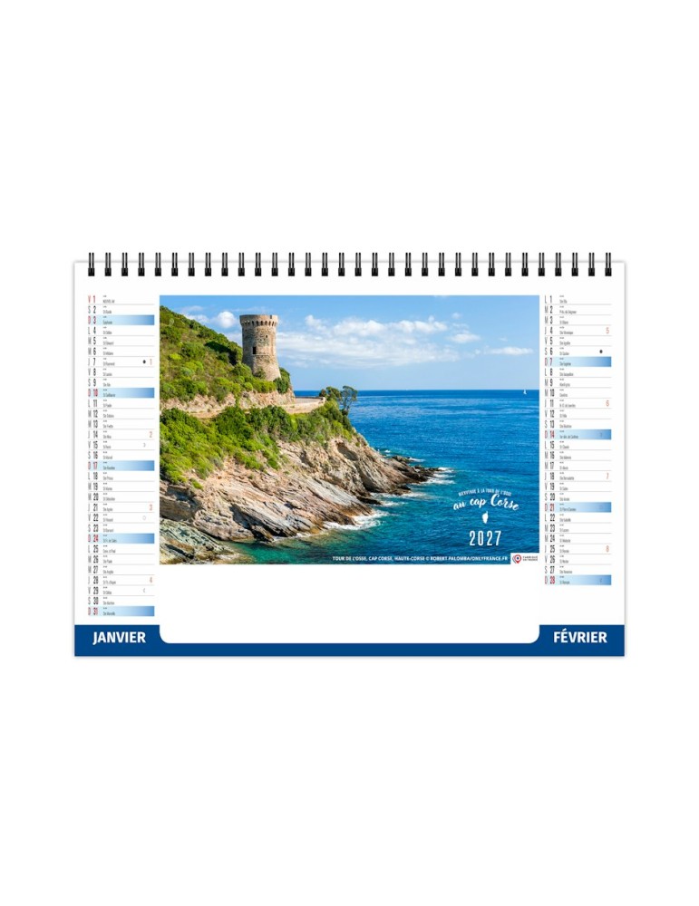 Calendrier chevalet Bienvenue en Corse 2027 personnalisé
