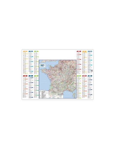 Sous-main routier 2027 avec calendrier à personnaliser