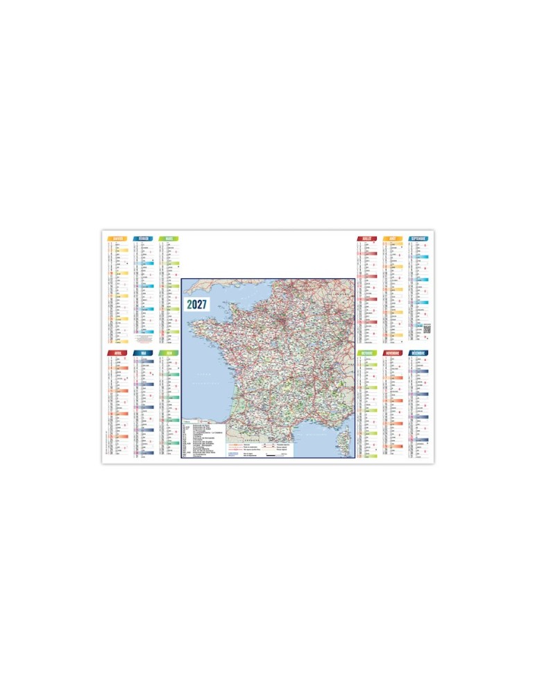Sous-main routier 2027 avec calendrier à personnaliser