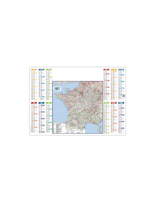 Sous-main routier 2027 avec calendrier à personnaliser