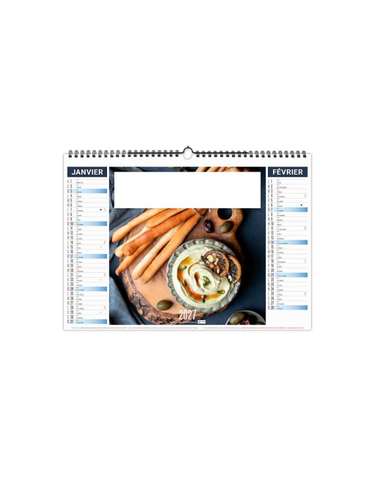 Calendrier illustré Recettes 2027 à personnaliser