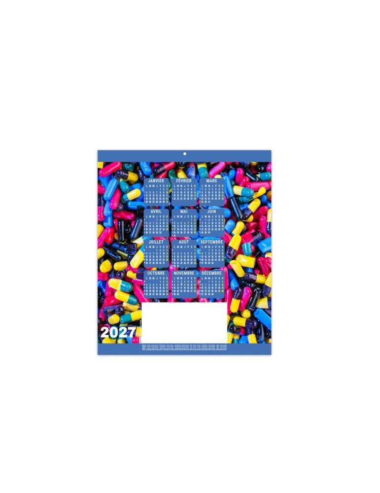 Estampe murale calendrier 2027 Élise personnalisable
