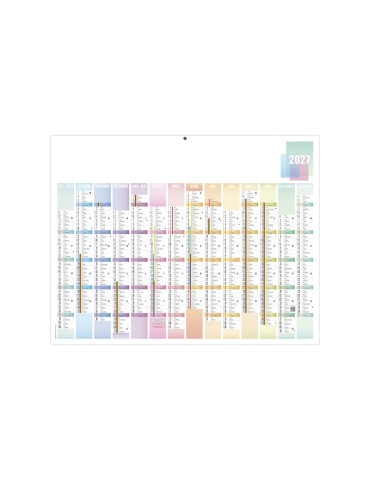 Calendrier bancaire scolaire 2027 Scolaire Pastel Maxi 2