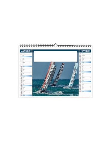 Calendrier illustré 2027 Tribord personnalisable, voile sportive 2