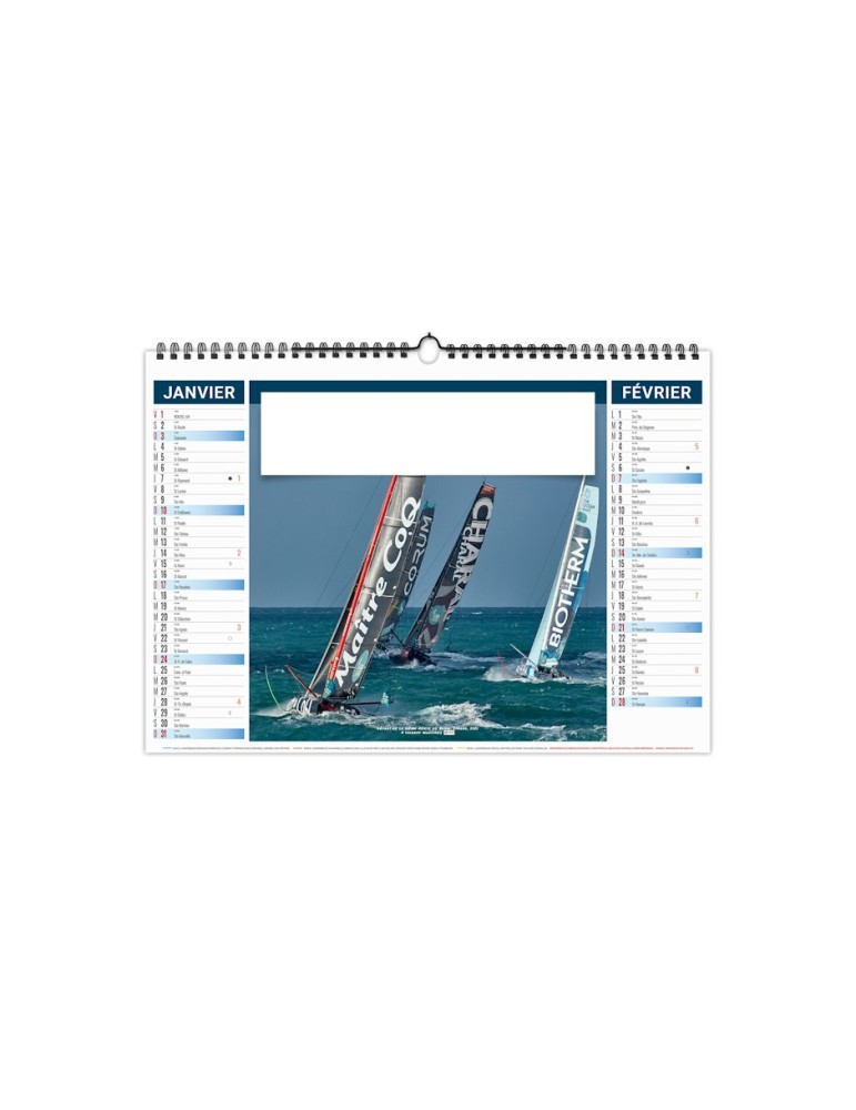 Calendrier illustré 2027 Tribord personnalisable, voile sportive