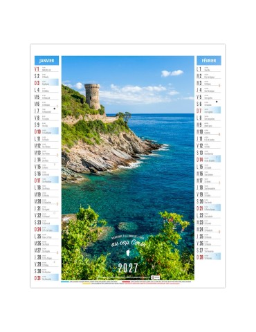 Calendrier illustré 2027 Léa personnalisable, vues de la Corse 2