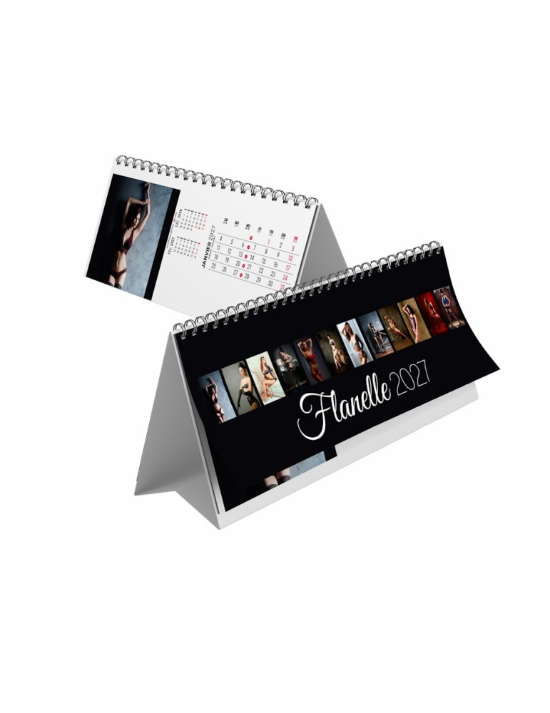 Calendrier chevalet de bureau 2027 Flanelle personnalisable