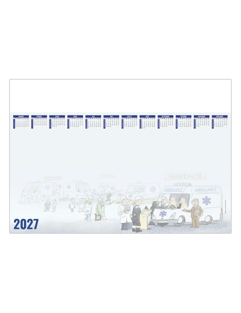 Sous-main calendrier 2027 personnalisable L'Ambulancier