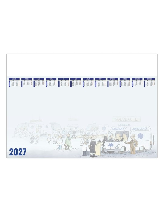 Sous-main calendrier 2027 personnalisable L'Ambulancier