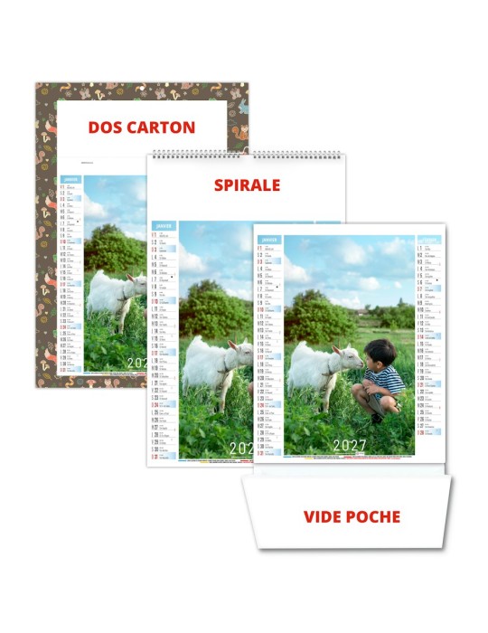 Calendrier illustré 2027 personnalisable Mattéo