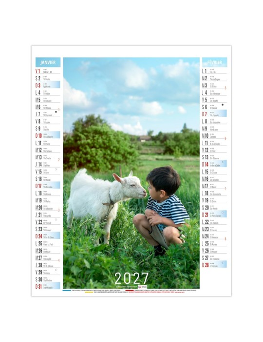 Calendrier illustré 2027 personnalisable Mattéo