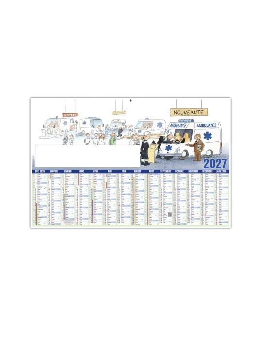 Calendrier bancaire 2027 personnalisable L'Ambulancier