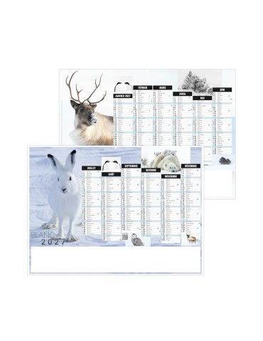 Calendrier bancaire 2027 personnalisé Blanc