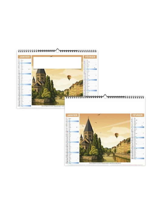 Calendrier illustré 2027 personnalisable Néo Rétro