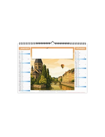 Calendrier illustré 2027 personnalisable Néo Rétro 2