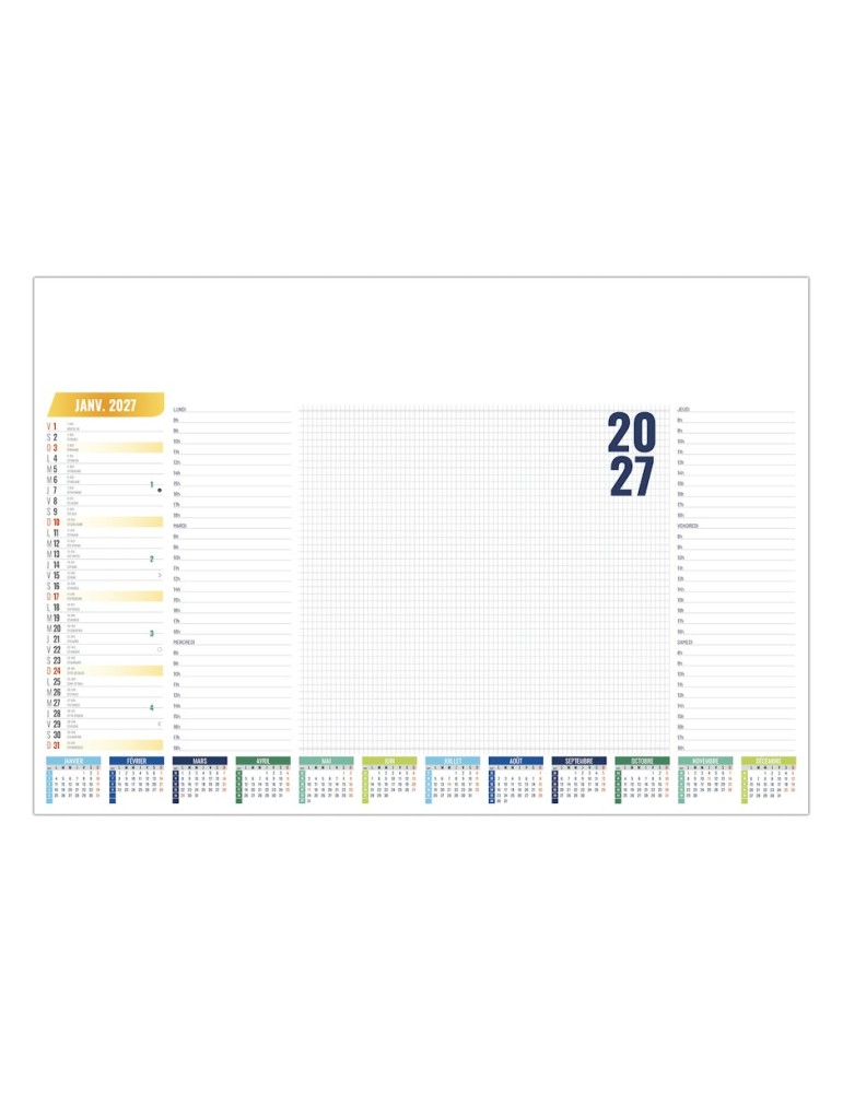 Sous-main 2027 personnalisable Écolier variable