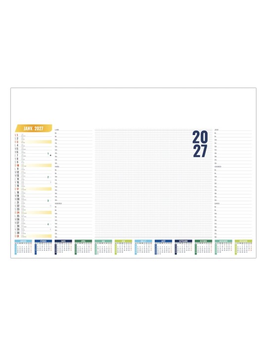 Sous-main 2027 personnalisable Écolier variable