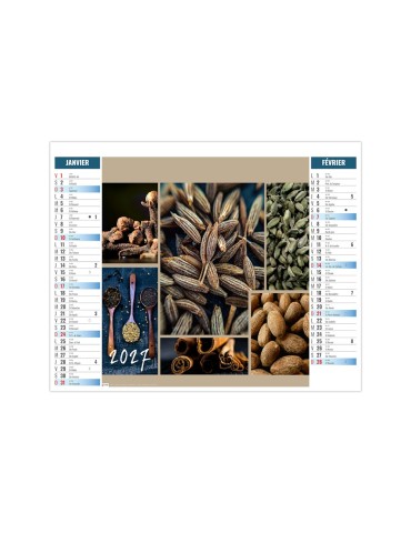 Calendrier bancaire 2027 personnalisé Bouquet illustré 2