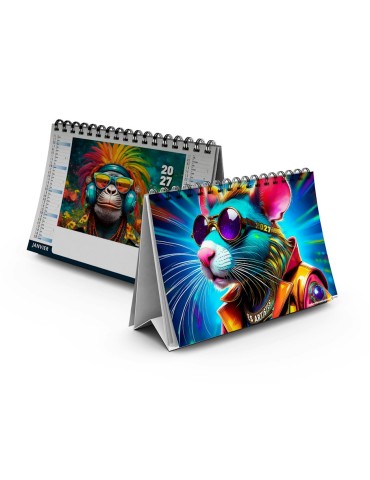 Calendrier chevalet de bureau 2027 Portraits personnalisable