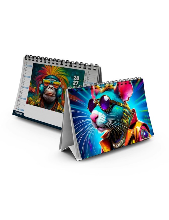Calendrier chevalet de bureau 2027 Portraits personnalisable