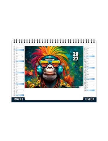 Calendrier chevalet de bureau 2027 Portraits personnalisable 2