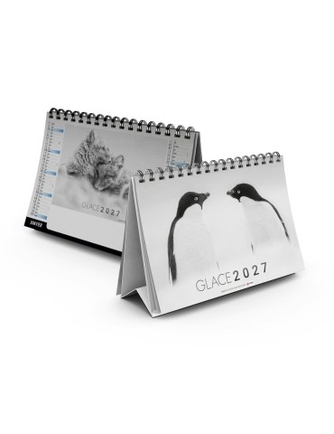 Calendrier chevalet de bureau 2027 Glace personnalisable