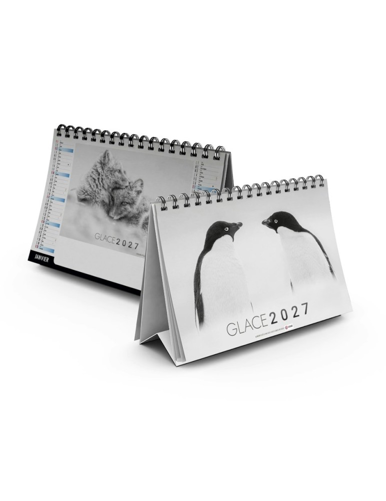 Calendrier chevalet de bureau 2027 Glace personnalisable