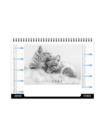 Calendrier chevalet de bureau 2027 Glace personnalisable 2