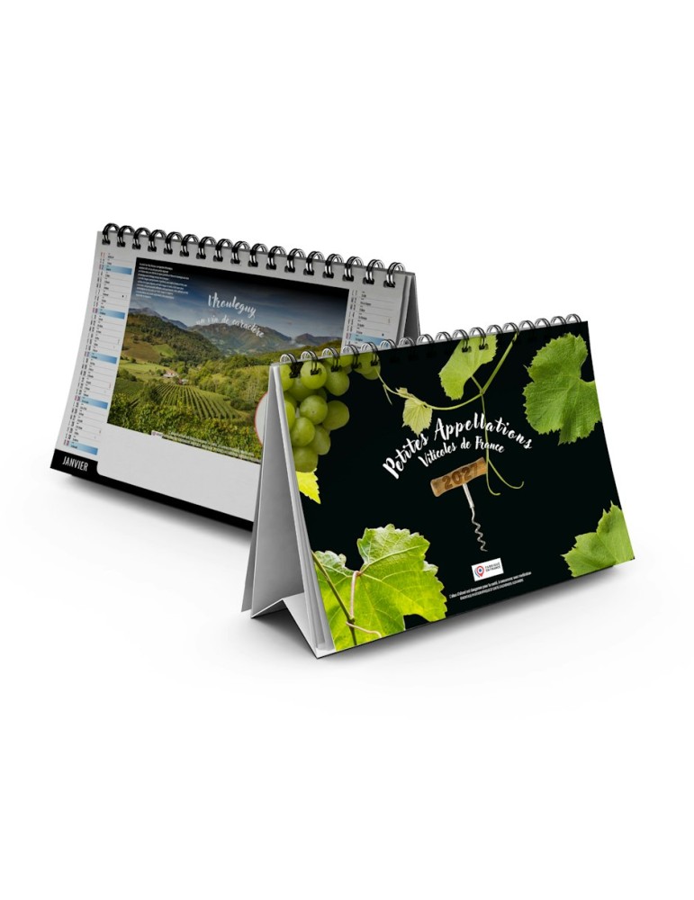 Calendrier chevalet de bureau 2027 Vendanges personnalisable