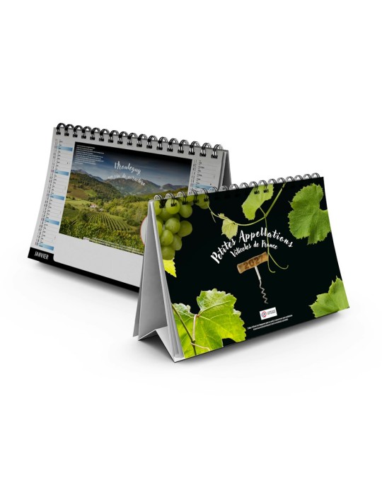 Calendrier chevalet de bureau 2027 Vendanges personnalisable