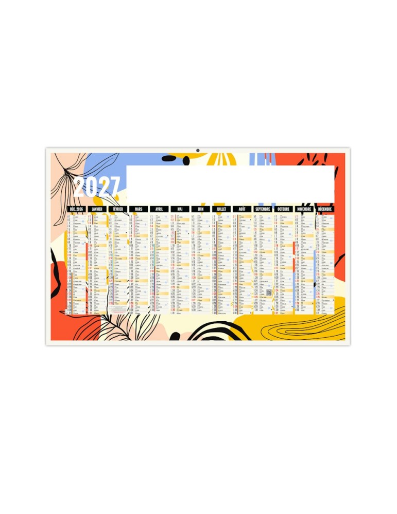 Calendrier bancaire 2027 personnalisable Flora illustré