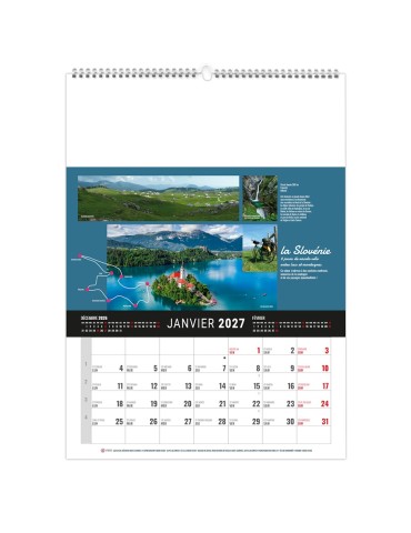 Calendrier mural illustré 2027 personnalisable Illustre Monde
