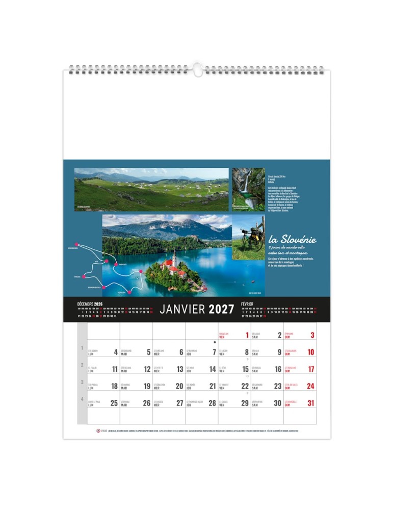 Calendrier mural illustré 2027 personnalisable Illustre Monde