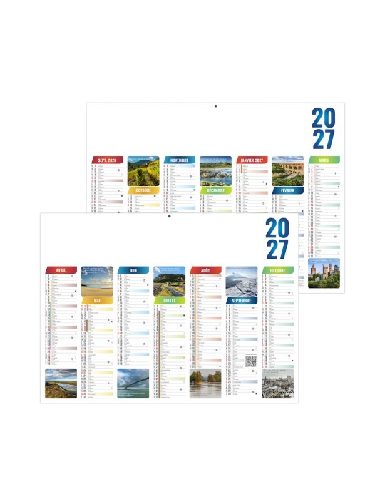 Calendrier bancaire scolaire 2027 ÉMILIEN personnalisable