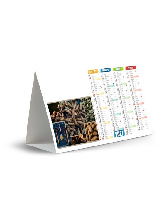 Calendrier chevalet de bureau Arômes 2027 personnalisé