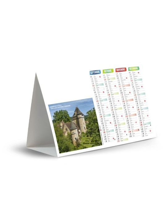 Calendrier chevalet de bureau Tradition 2027 personnalisé